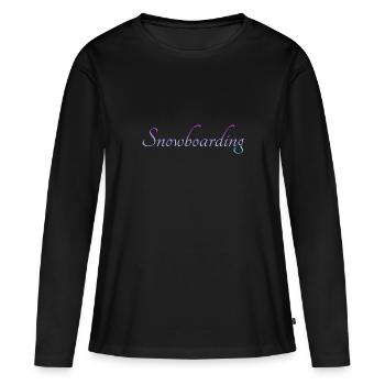 snowboarding - Frauen Premium Bio Langarmshirt - Schwarz - Vorne - Julia (174cm)