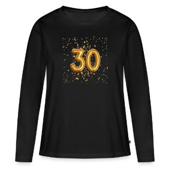 30 years of balloon design - Women's Premium Organic Long Sleeve Shirt - black - Front - Julia (174cm)