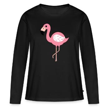 Flamingo gift idea pink pink pink - Women's Premium Organic Long Sleeve Shirt - black - Front - Julia (174cm)
