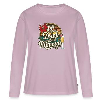Das Leben ist kurz, trinken Sie einen Mimosas Lover Cocktail - Frauen Premium Bio Langarmshirt - Altrosa - Vorne - Julia (174cm)