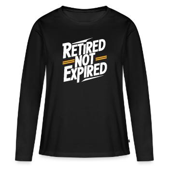 Retraité mais pas expiré Drôle de retraite - T-shirt manches longues Premium bio Femme - noir - Devant - Julia (174cm)