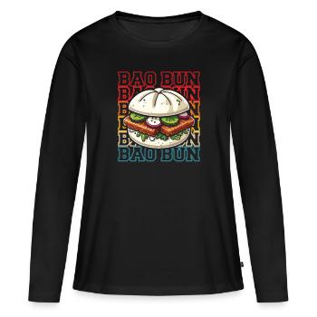 Bao Bun Amateur de cuisine asiatique Chine Vietnam Japon - T-shirt manches longues Premium bio Femme - noir - Devant - Julia (174cm)