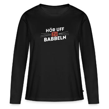 Arrêtez de bavarder sur les discours en dialecte hessois - T-shirt manches longues Premium bio Femme - noir - Devant - Julia (174cm)