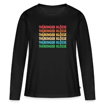 Cuisine allemande, boulettes, Thuringe, dialecte, dialecte - T-shirt manches longues Premium bio Femme - noir - Devant - Julia (174cm)