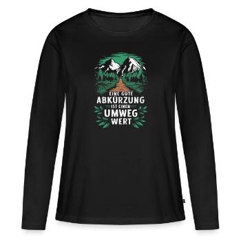 Randonneur et alpiniste drôle disant abréviation - T-shirt manches longues Premium bio Femme - noir - Devant - Julia (174cm)