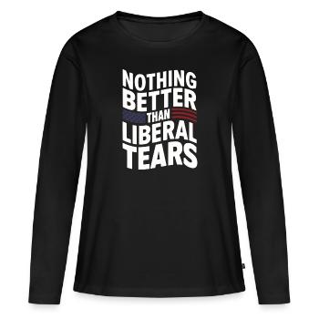Rien de mieux que des larmes libérales pro  - T-shirt manches longues Premium bio Femme - noir - Devant - Julia (174cm)
