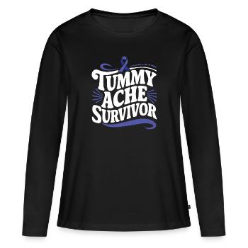 Mal de ventre survivant du syndrome de l’intestin Awarenes - T-shirt manches longues Premium bio Femme - noir - Devant - Julia (174cm)