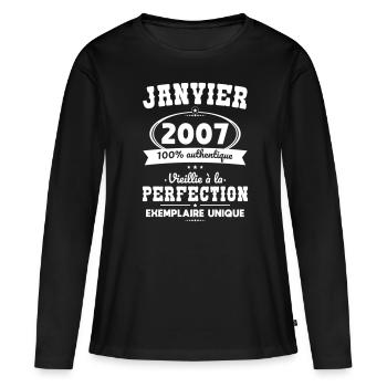 18th Birthday - January 2007 Perfection - Women's Premium Organic Long Sleeve Shirt - black - Front - Julia (174cm)
