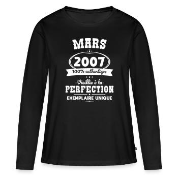 18th Birthday - March 2007 Perfection - Women's Premium Organic Long Sleeve Shirt - black - Front - Julia (174cm)