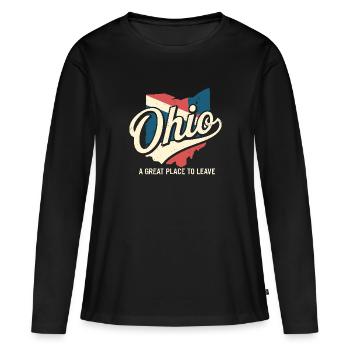 Ohio Un endroit idéal pour laisser Funny Ohio Meme - T-shirt manches longues Premium bio Femme - noir - Devant - Julia (174cm)