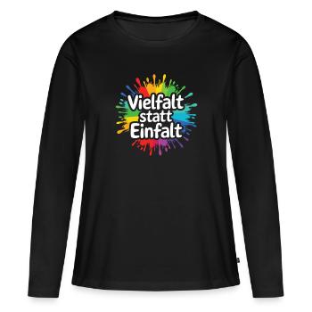 La diversité au lieu de la simplicité : déclaration contre la droite - T-shirt manches longues Premium bio Femme - noir - Devant - Julia (174cm)