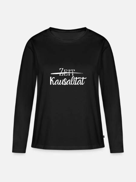 Zeit - Frauen Premium Bio Langarmshirt - Schwarz