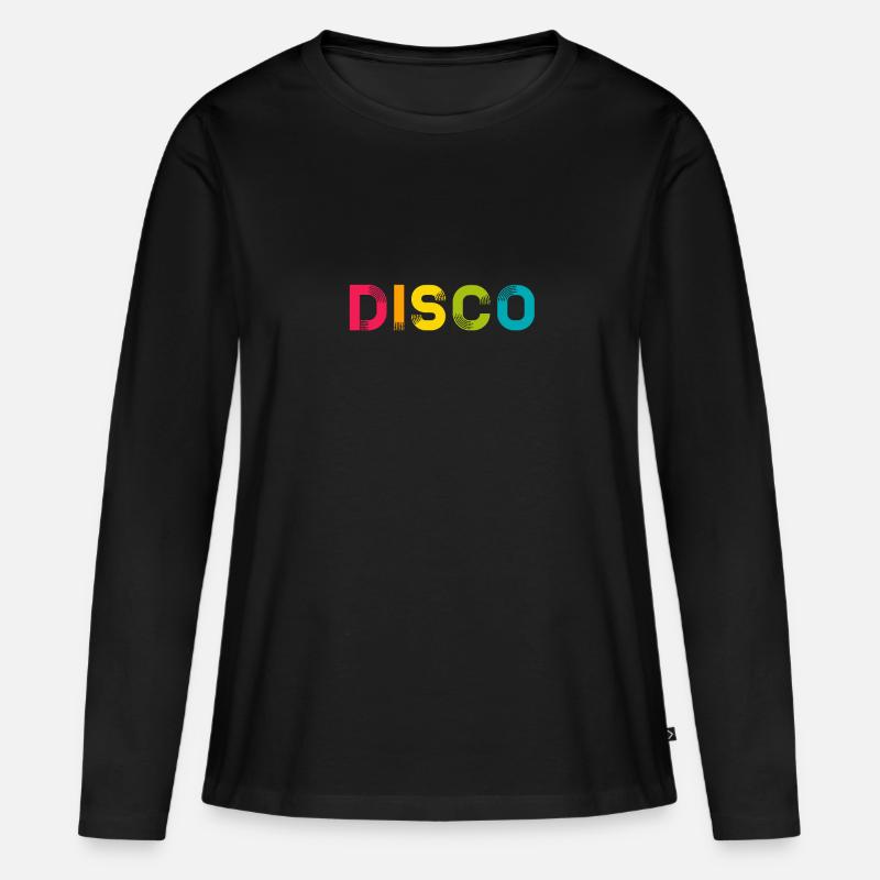 DISCO - Frauen Premium Bio Langarmshirt - Schwarz