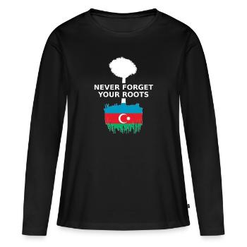 Azerbaïdjan Azerbaijan Roots - T-shirt manches longues Premium bio Femme - noir - Devant - Julia (174cm)