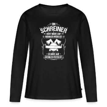 Schreiner Schreinerei Schreinerin Schreinern - Frauen Premium Bio Langarmshirt - Schwarz - Vorne - Julia (174cm)