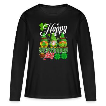 St Paddy’s St Patricksday St Patrick Day - T-shirt manches longues Premium bio Femme - noir - Devant - Julia (174cm)