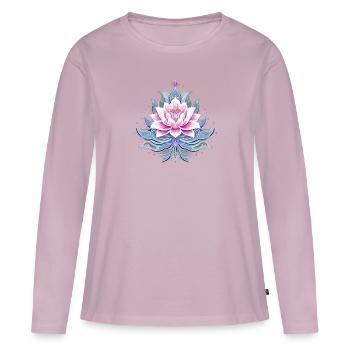 Lotus Inspiration - T-shirt manches longues Premium bio Femme - rose poudré - Devant - Julia (174cm)