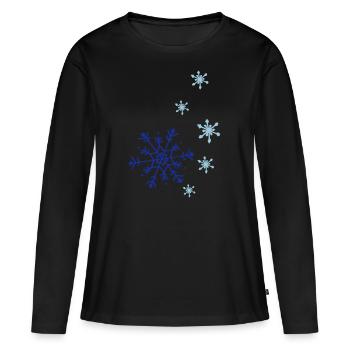 schneeflockenkombi01 - Frauen Premium Bio Langarmshirt - Schwarz - Vorne - Julia (174cm)