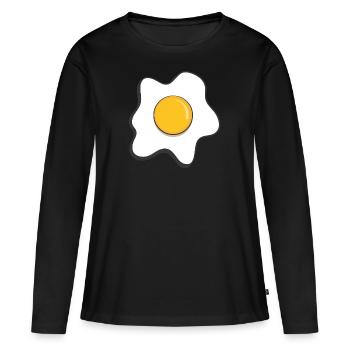 frit - T-shirt manches longues Premium bio Femme - noir - Devant - Julia (174cm)