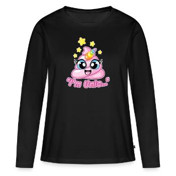 crotte girly - T-shirt manches longues Premium bio Femme - noir - Devant - Julia (174cm)