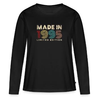 Fabriqué en vintage 1995 cadeau d’anniversaire 27 ans - T-shirt manches longues Premium bio Femme - noir - Devant - Julia (174cm)
