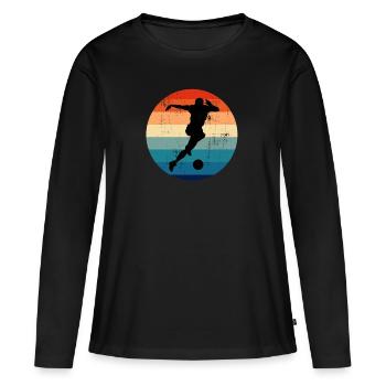 Fussball Spieler Soccer Stürmer Elfmeter - Frauen Premium Bio Langarmshirt - Schwarz - Vorne - Julia (174cm)