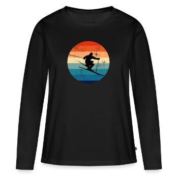 Ski Freestyle Freeride Slopestyle Sports d'hiver - T-shirt manches longues Premium bio Femme - noir - Devant - Julia (174cm)