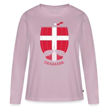 Denmark Viking Ship - Women's Premium Organic Long Sleeve Shirt - dusky pink - Front - Julia (174cm)