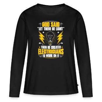 Électricien électricien électricien - T-shirt manches longues Premium bio Femme - noir - Devant - Julia (174cm)