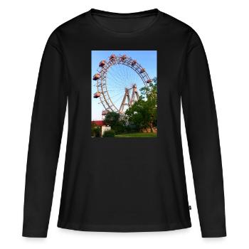 WIener Ferris Wheel in the Prater in Vienna Leopoldstadt - Women's Premium Organic Long Sleeve Shirt - black - Front - Julia (174cm)
