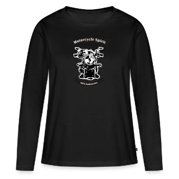 Motorcycle spirit - T-shirt manches longues Premium bio Femme - noir - Devant - Julia (174cm)