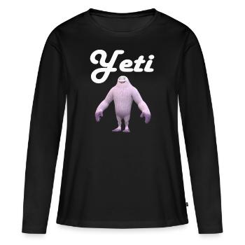 Yeti - T-shirt manches longues Premium bio Femme - noir - Devant - Julia (174cm)