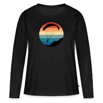 Gleitschirm Flieger Paraglider Pilot Paraglide - Frauen Premium Bio Langarmshirt - Schwarz - Vorne - Julia (174cm)