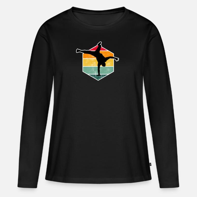 Breakdance Bboy Breakdancer Break Dance Geschenk - Frauen Premium Bio Langarmshirt - Schwarz