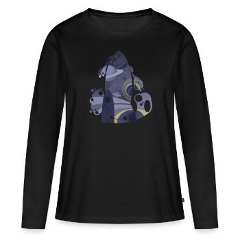 Lunar landing of a rocket facing the universe - Women's Premium Organic Long Sleeve Shirt - black - Front - Julia (174cm)