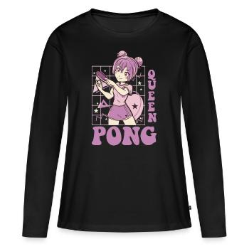 Queen Pong Girl Table Tennis Player Girls - Women's Premium Organic Long Sleeve Shirt - black - Front - Julia (174cm)