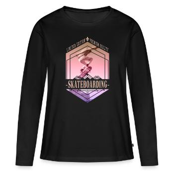Skateboarding Skate Skater Skateboard Sk8 Vintage - Women's Premium Organic Long Sleeve Shirt - black - Front - Julia (174cm)