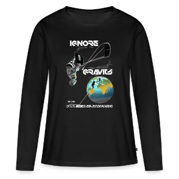 Ignorer la gravité - T-shirt manches longues Premium bio Femme - noir - Devant - Julia (174cm)