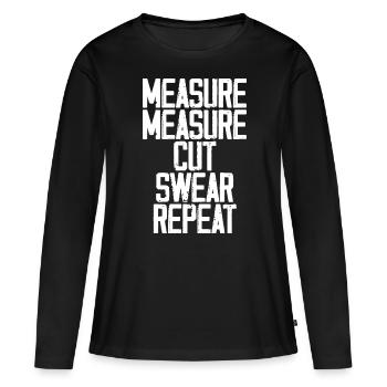 Mesure Mesure Coupe Jurer Répéter 3 - T-shirt manches longues Premium bio Femme - noir - Devant - Julia (174cm)