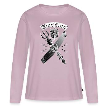 KITESURF Gott - Frauen Premium Bio Langarmshirt - Altrosa - Vorne - Julia (174cm)
