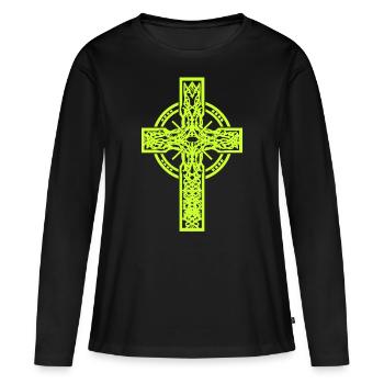 Croix Croix Crucifix Halloween - T-shirt manches longues Premium bio Femme - noir - Devant - Julia (174cm)