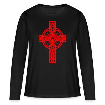 Croix Croix Crucifix Halloween - T-shirt manches longues Premium bio Femme - noir - Devant - Julia (174cm)