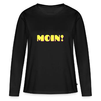MOIN - Frauen Premium Bio Langarmshirt - Schwarz - Vorne - Julia (174cm)