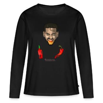 Chili disant coup de soleil - T-shirt manches longues Premium bio Femme - noir - Devant - Julia (174cm)