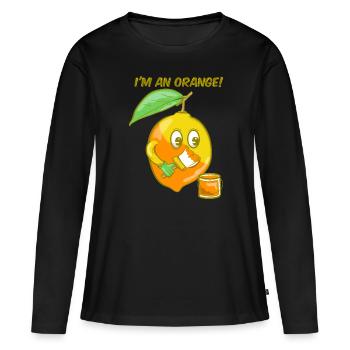 Je suis une orange - T-shirt manches longues Premium bio Femme - noir - Devant - Julia (174cm)