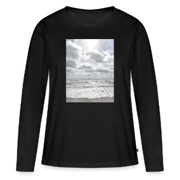 Am Meer - endloser Horizont - Foto - Frauen Premium Bio Langarmshirt - Schwarz - Vorne - Julia (174cm)