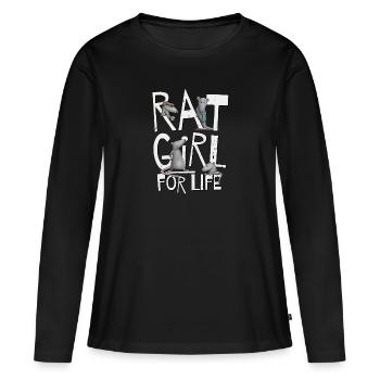 Rat Girl pour la vie ! Soyez votre raté vous-même ! Plaisir des rats - T-shirt manches longues Premium bio Femme - noir - Devant - Julia (174cm)