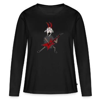Hardrock Bock - T-shirt manches longues Premium bio Femme - noir - Devant - Julia (174cm)