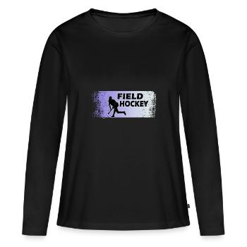 Hockey Hockey Fille Hockey sur gazon Hockey Game - T-shirt manches longues Premium bio Femme - noir - Devant - Julia (174cm)