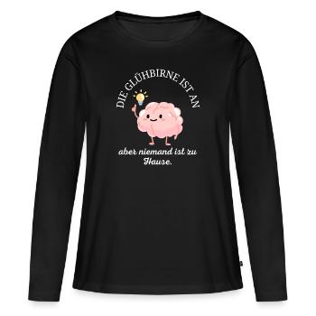 Dummer Spruch Dumm gelaufen, wie immer Gehirn - Frauen Premium Bio Langarmshirt - Schwarz - Vorne - Julia (174cm)